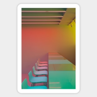 Colorful Cocktails: A Vibrant Photo of a Bar Scene Sticker